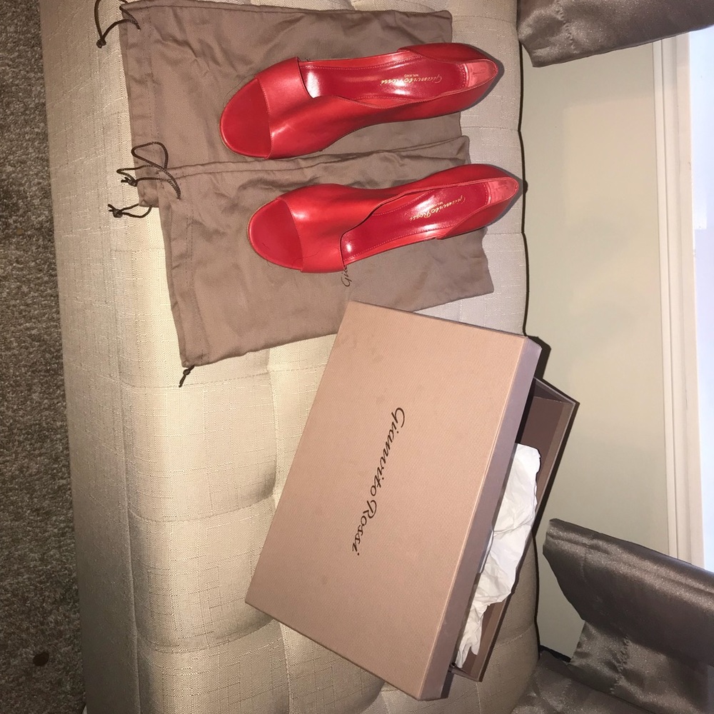 Red Leather Stilettos